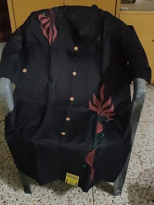Pure hand woven handloom kurti with hand embroidery work
