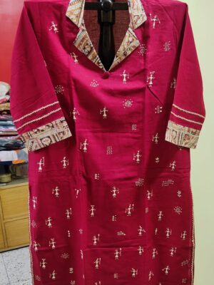 Cotton Kurtis — Warli Embroidery, Size 44