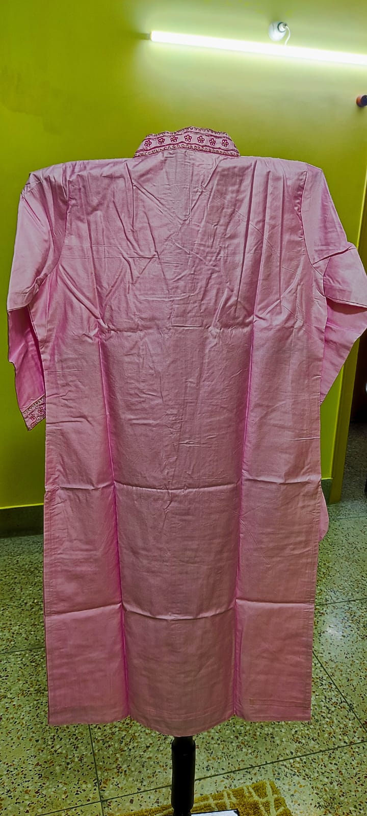 Silk Kurti — Floral Border Trim - Image 3