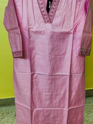 Silk Kurti — Floral Border Trim