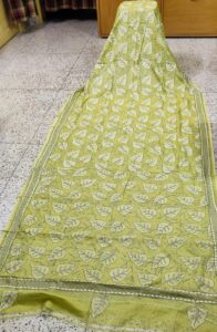 Katha stitch work on Half Tassure Saree