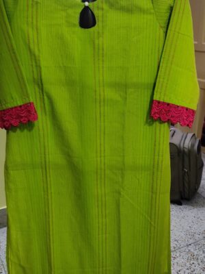 Pure Cotton Kurti — Lace Trim Detail